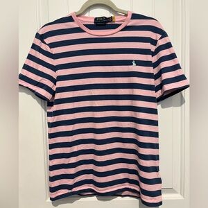 Polo by Ralph Lauren Men's Shirt in Pink and Navy Stripes